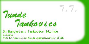 tunde tankovics business card